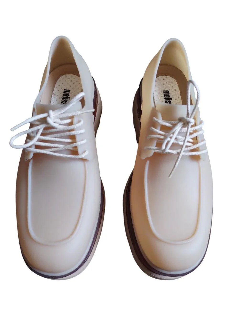 Melissa 10 Platform Tan Jelly Loafer Vegan Shoes